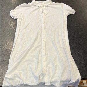 James Perse Classic White Collared Shirt / coverup